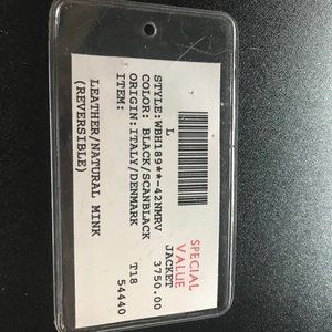 Black leather/natural mink reversible jacket